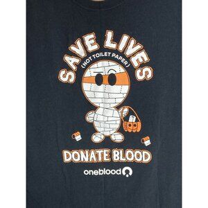 Halloween Save Lives Mummy Donate Blood T Shirt Toilet Paper Black Large Vampire